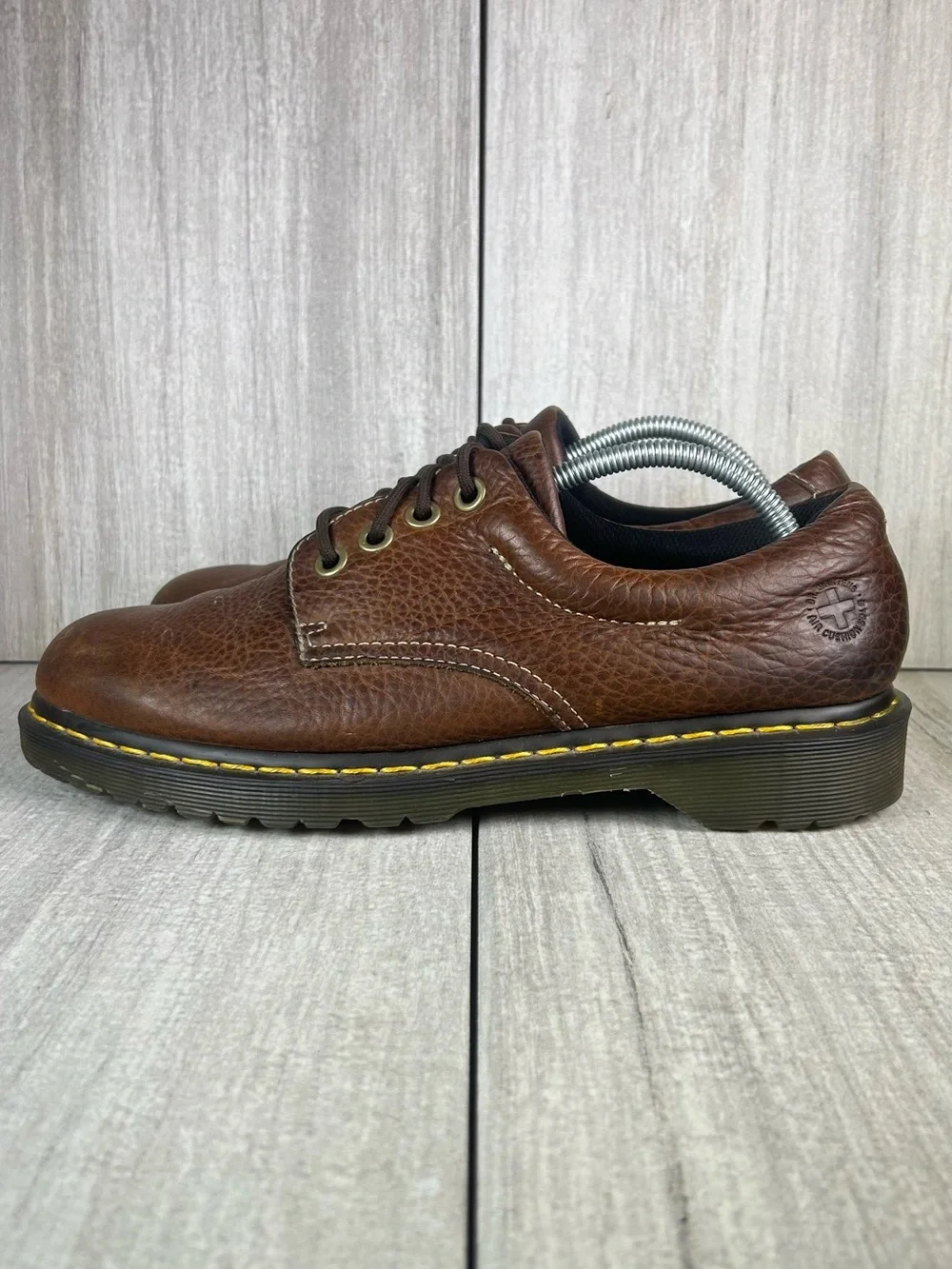 Y2K Dr. Martens Docs Boston Brown Pebbled Leather Derby Oxford Shoes Men Size 10
